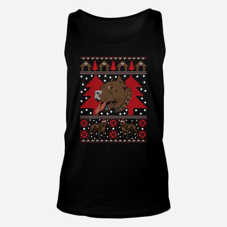 Pitbull Ugly Christmas Happy Holiday Dog Lover Xmas Gift Sweatshirt Unisex Tank Top