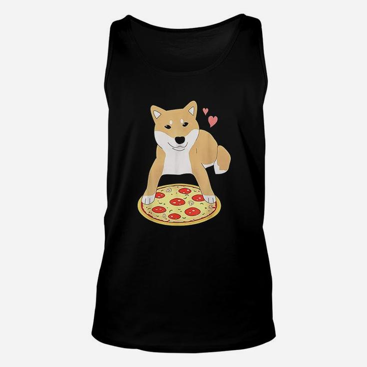Pizza Shiba Inu Dog Hearts  Doggo Meme Unisex Tank Top