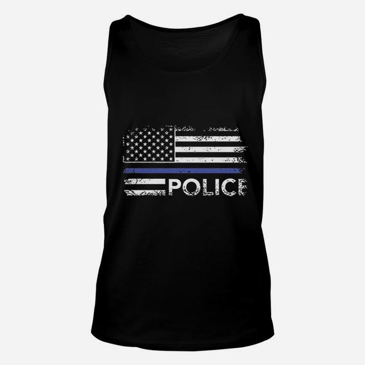 Police American Flag Unisex Tank Top