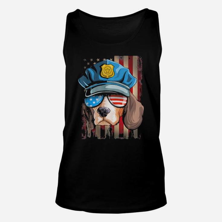 Police Beagle 4Th Of July Funny Unisex Tank Top