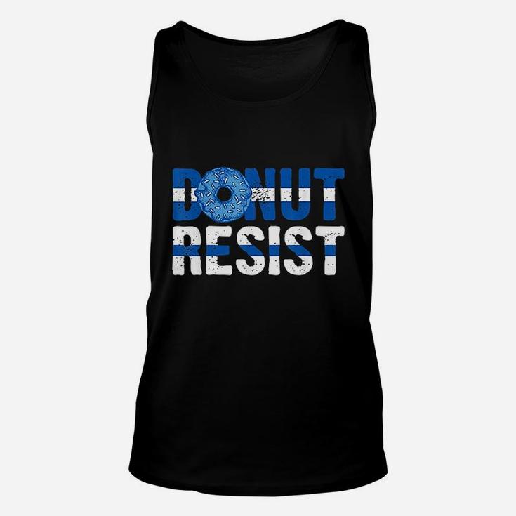 Police Officer Donut Resist Thin Blue Line Cop Policeman Unisex Tank Top