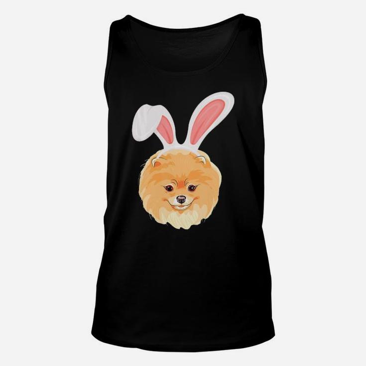 Pomeranian Dressed As Easter Bunny With Rabbit Ears Unisex Tank Top