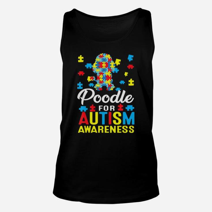 Poodle For Autism Awareness  Dog Lover Gift Puzzle Unisex Tank Top