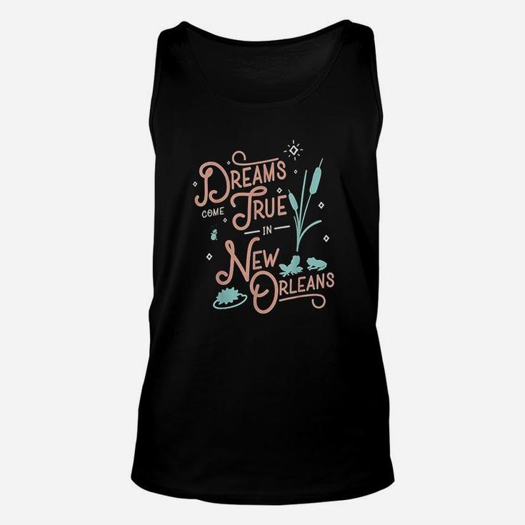 Princess And The Frog Dreams Come True Text Unisex Tank Top