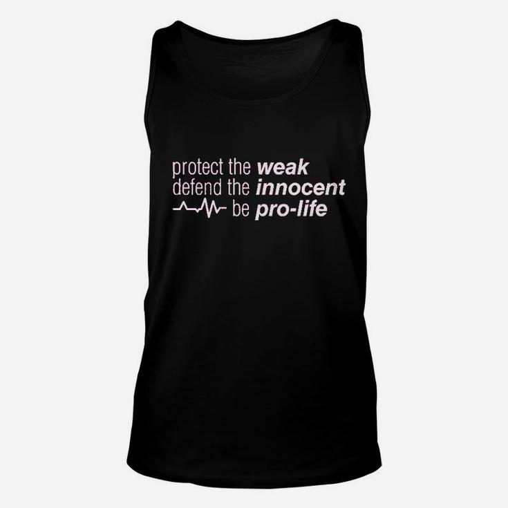 Protect The Weak Defend The Innocent March For Life Unisex Tank Top