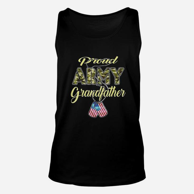 Proud Army Grandfather Us Flag Dog Unisex Tank Top