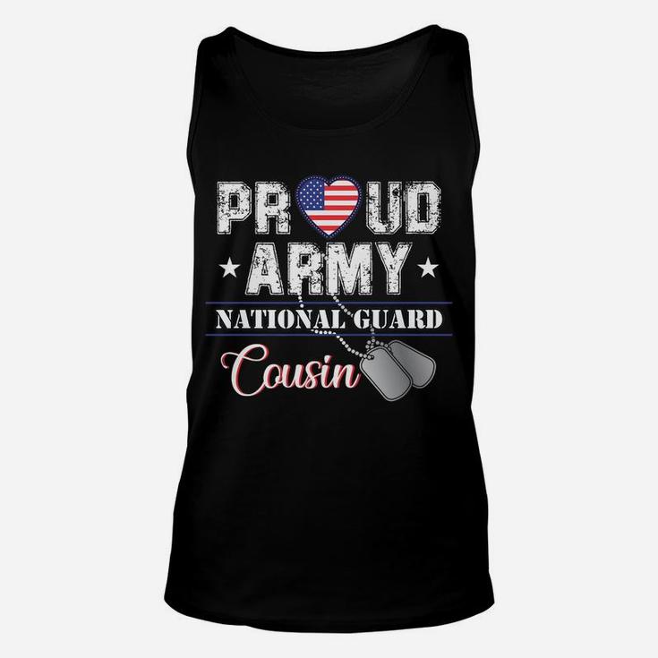 Proud Army National Guard Cousin Usa Heart Flag Gift Unisex Tank Top