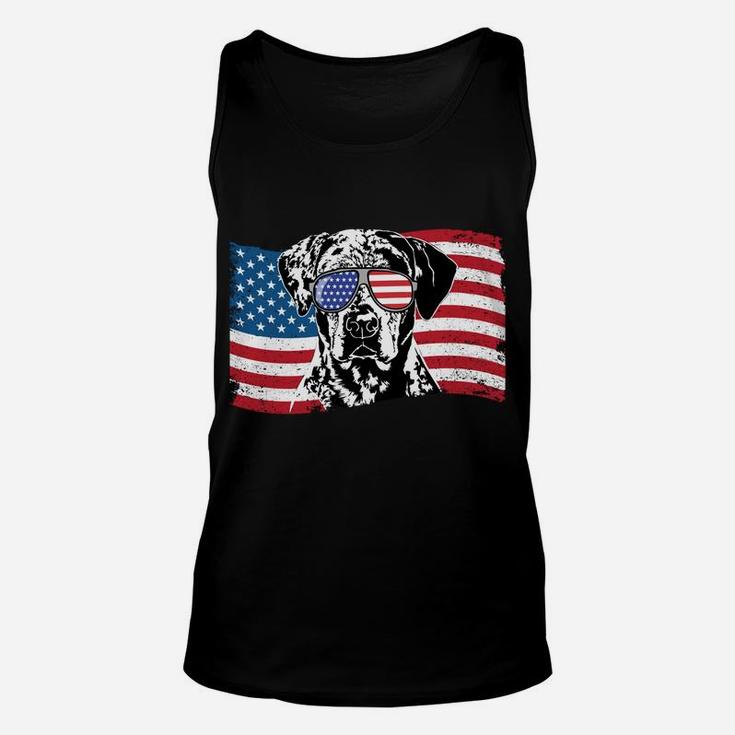 Proud Catahoula Leopard Dog Dad American Flag Patriotic Dog Unisex Tank Top