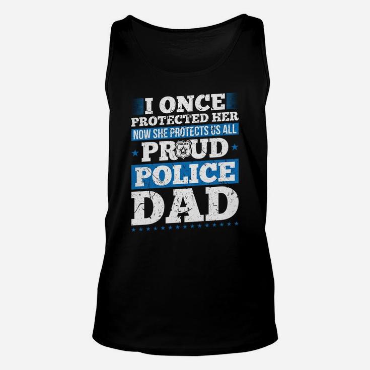 Proud Dad Police Officer Daughter Support Thin Blue Line Sweatshirt Unisex Tank Top