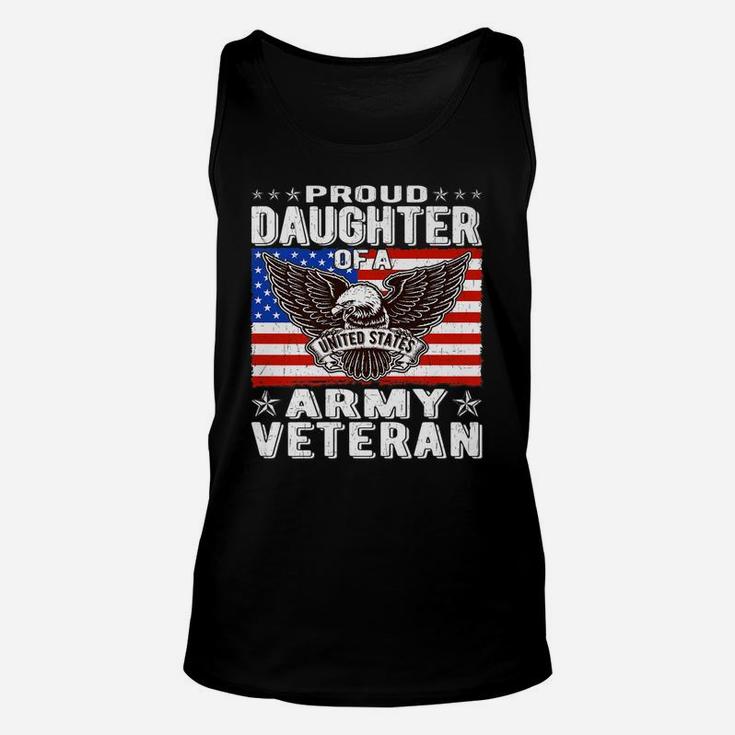 Proud Daughter Of Army Veteran Patriotic Military Child Gift Unisex Tank Top