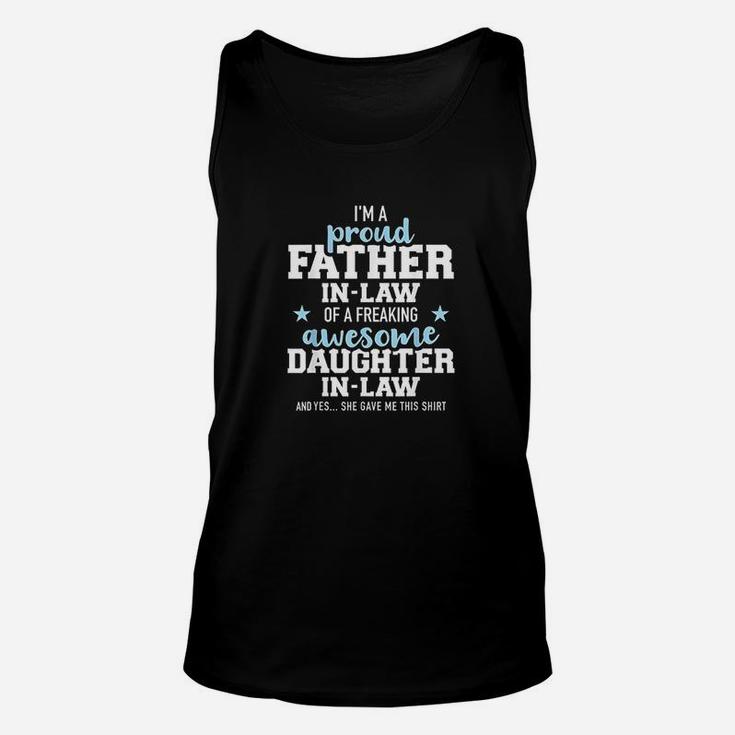 Proud Father In Law Of A Freaking Awesome Daughter In Law Unisex Tank Top