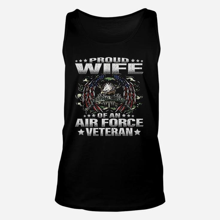Proud Wife Of An Air Force Veteran Military Vet Spouse Gifts Unisex Tank Top