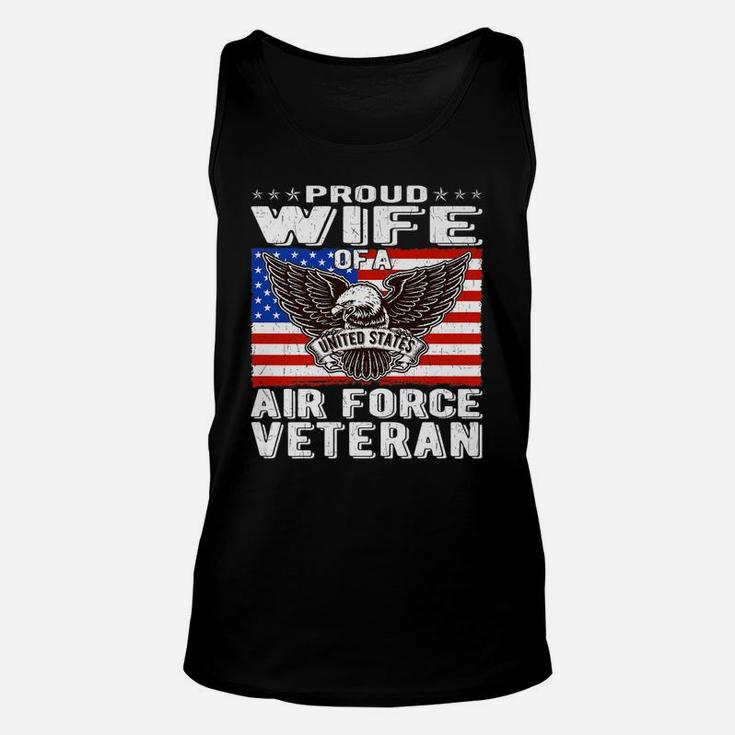 Proud Wife Of Us Air Force Veteran Patriotic Military Spouse Unisex Tank Top