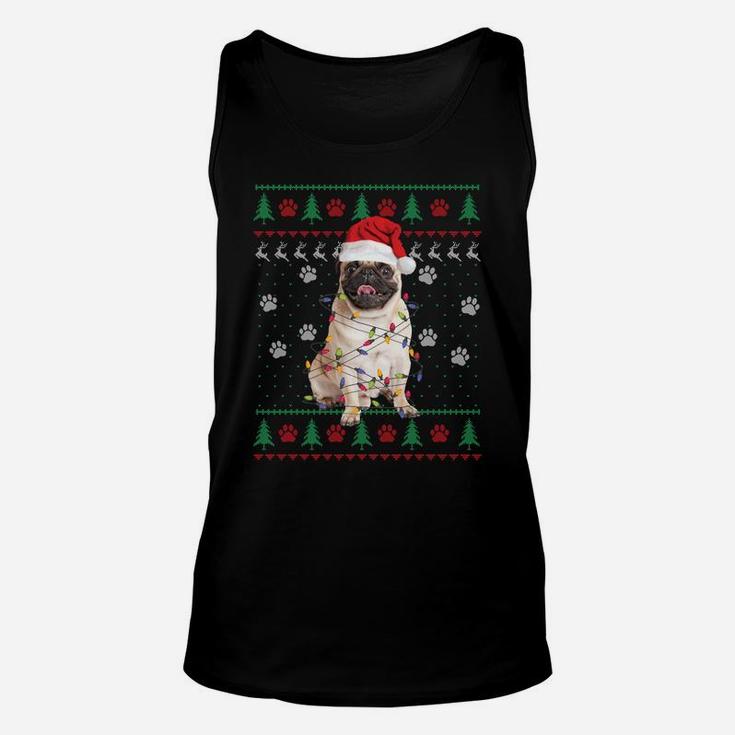 Pug Dog Ugly Christmas Sweater Pajama Pug Lover Gift Sweatshirt Unisex Tank Top