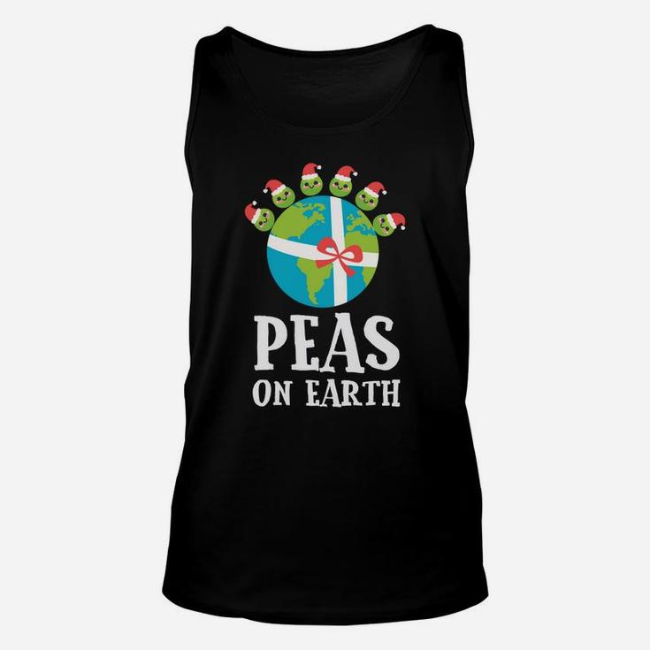 Pun Christmas Sayings Peas On Earth Funny Xmas Gift Sweatshirt Unisex Tank Top