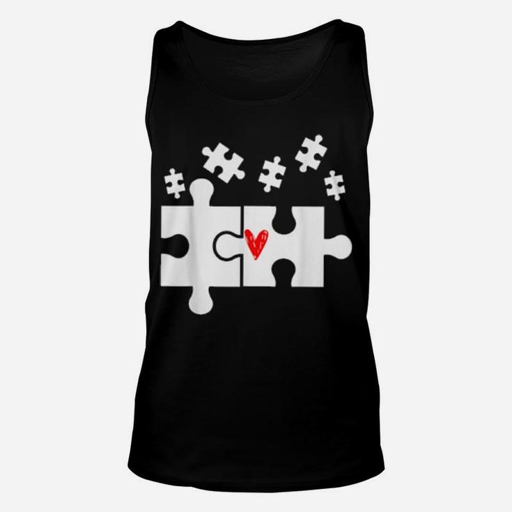Puzzle Game Heart Love Valentines Day Heart Game Unisex Tank Top