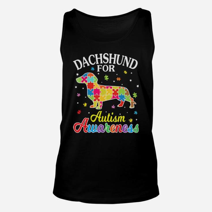 Puzzles Game Body Dog Dachshund For Autism Awareness Unisex Tank Top