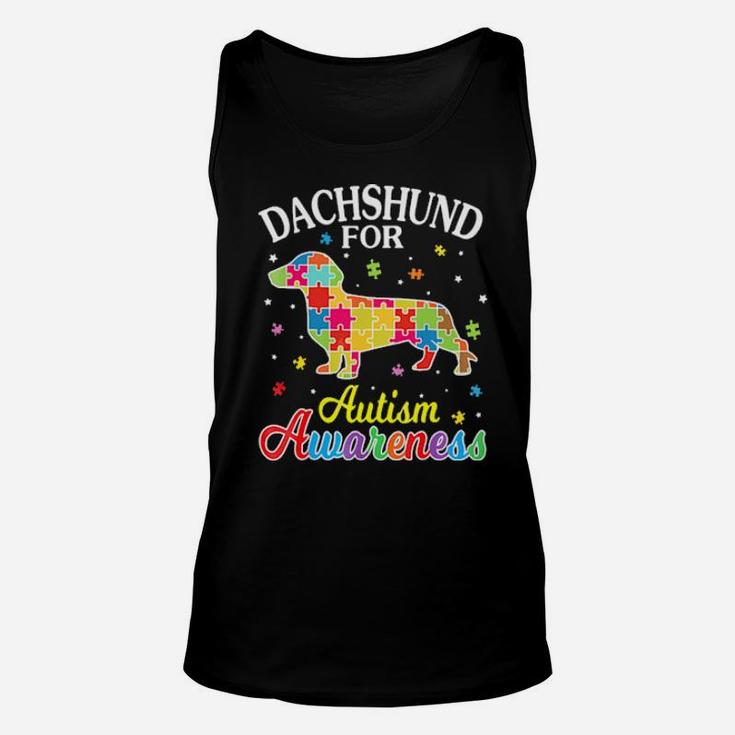 Puzzles Game Body Dog Dachshund For Autism Awareness Unisex Tank Top