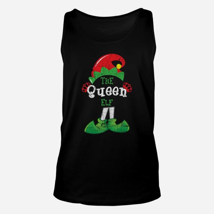 Queen Elf Funny Christmas Matching Gifts Holiday Distressed Sweatshirt Unisex Tank Top