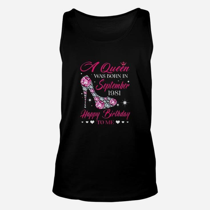 Queens Are Born In September 1981 Unisex Tank Top