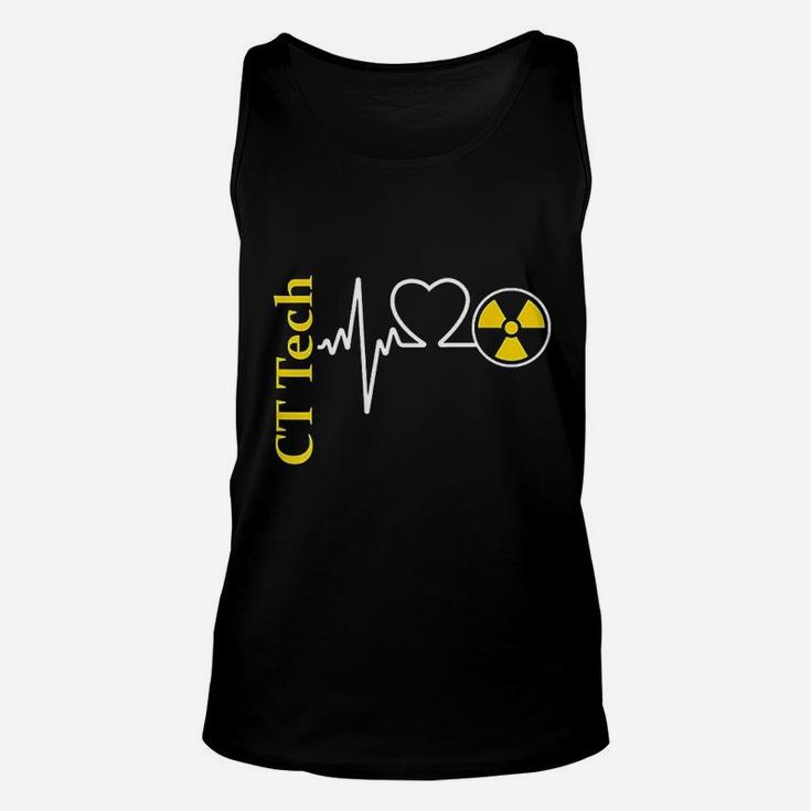 Radiology Ct Tech Nuclear Radiation Heartbeat Unisex Tank Top