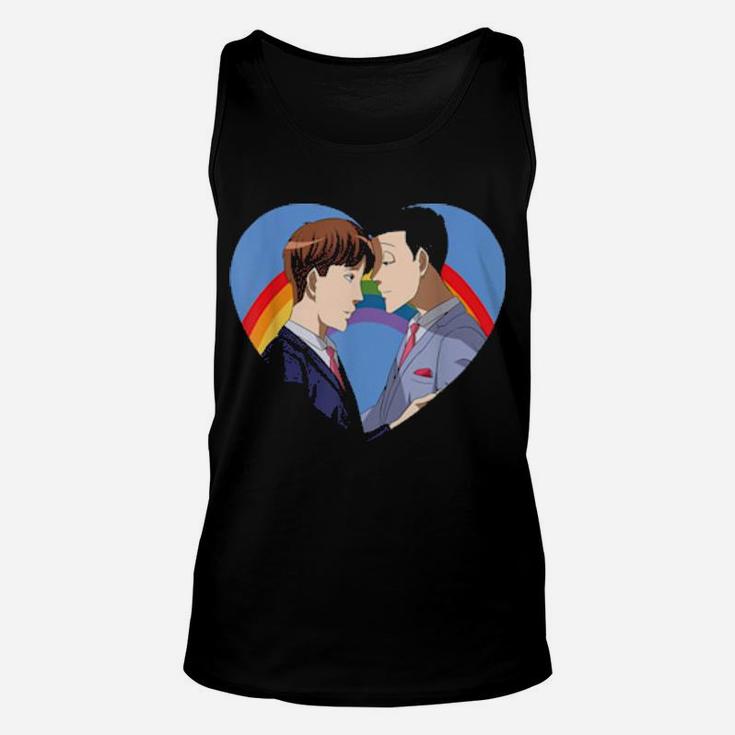 Rainbow Heart Lgbt Valentine's Day Matching Gay Couple Unisex Tank Top