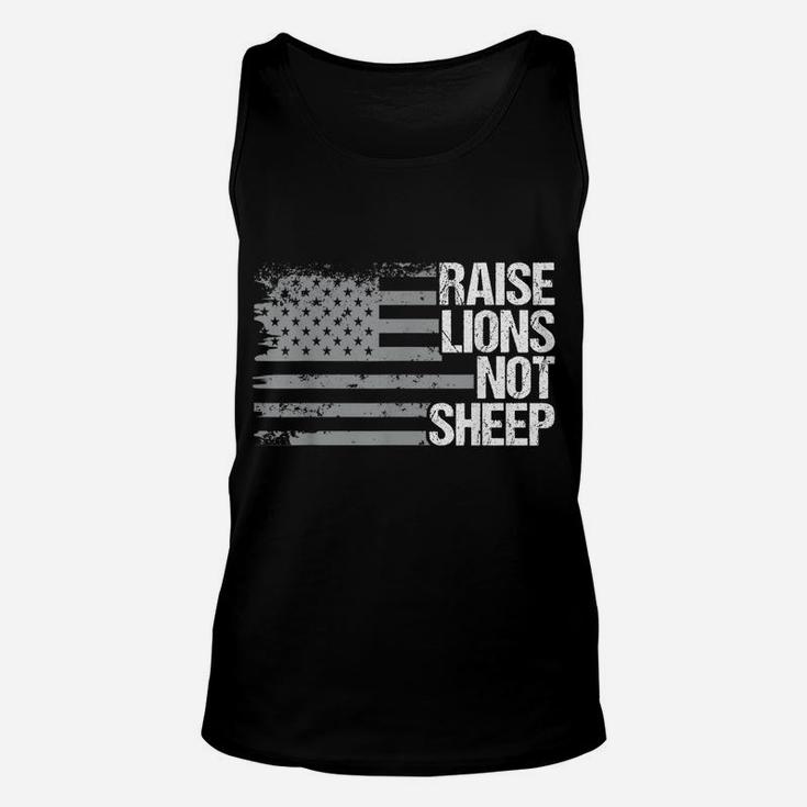 Raise Lions Not Sheep - American Patriot - Patriotic Lion Unisex Tank Top