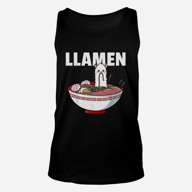 Ramen Llama Noodle Llamen Japanese Bowl Cup Miso Unisex Tank Top