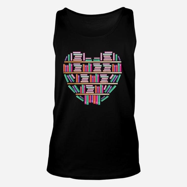 Reading Club Librarian Library Love Heart Unisex Tank Top