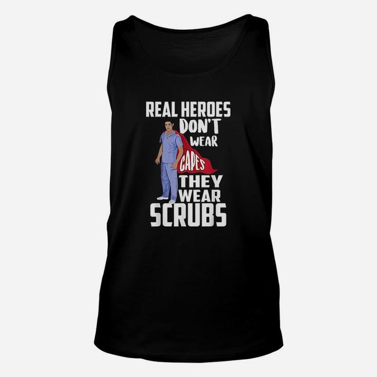 Real Heroes Dont Wear Capes They Wear Scrus Unisex Tank Top