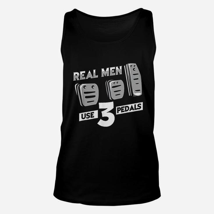 Real Men Use Three Pedals Unisex Tank Top