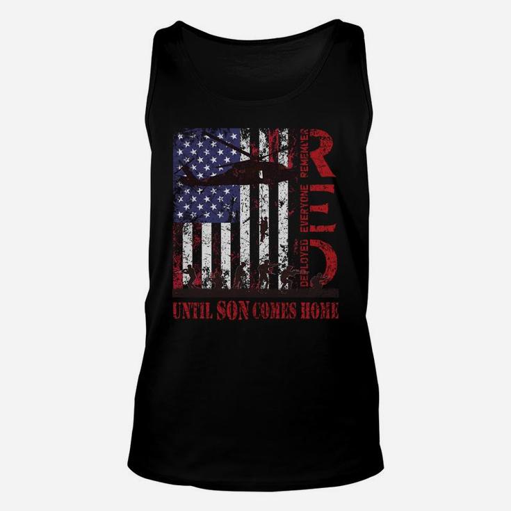 Red Friday For My Son Us Flag Army Military Deployed Veteran Unisex Tank Top