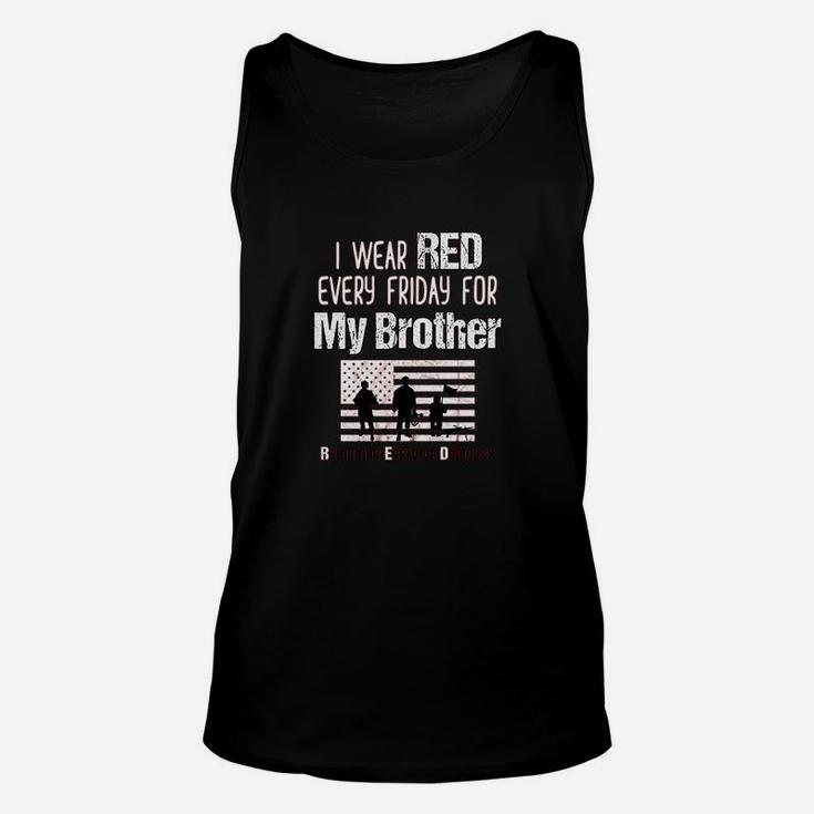 Red Friday Military Brother Family Member Deployed Unisex Tank Top