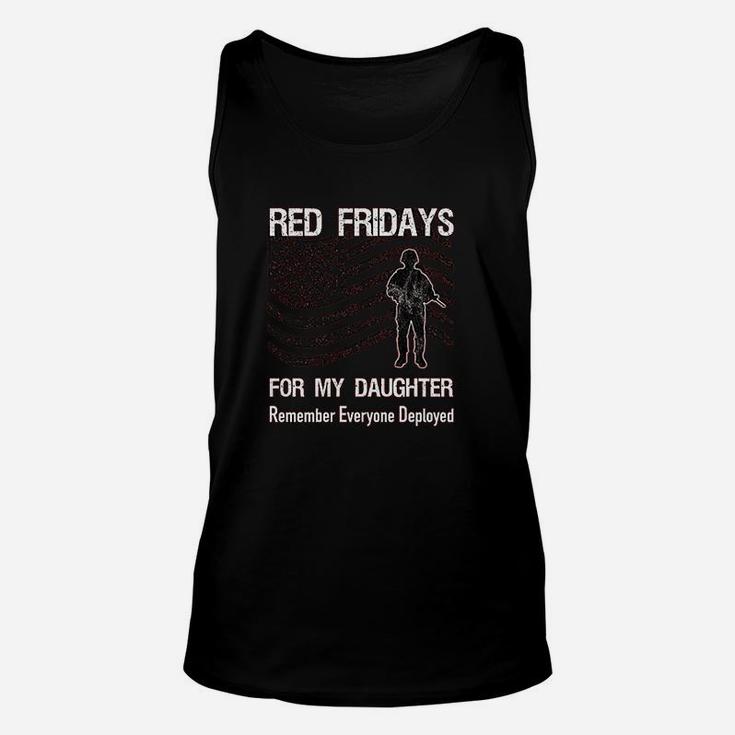 Red Friday Military Daughter Flag Deployed Unisex Tank Top