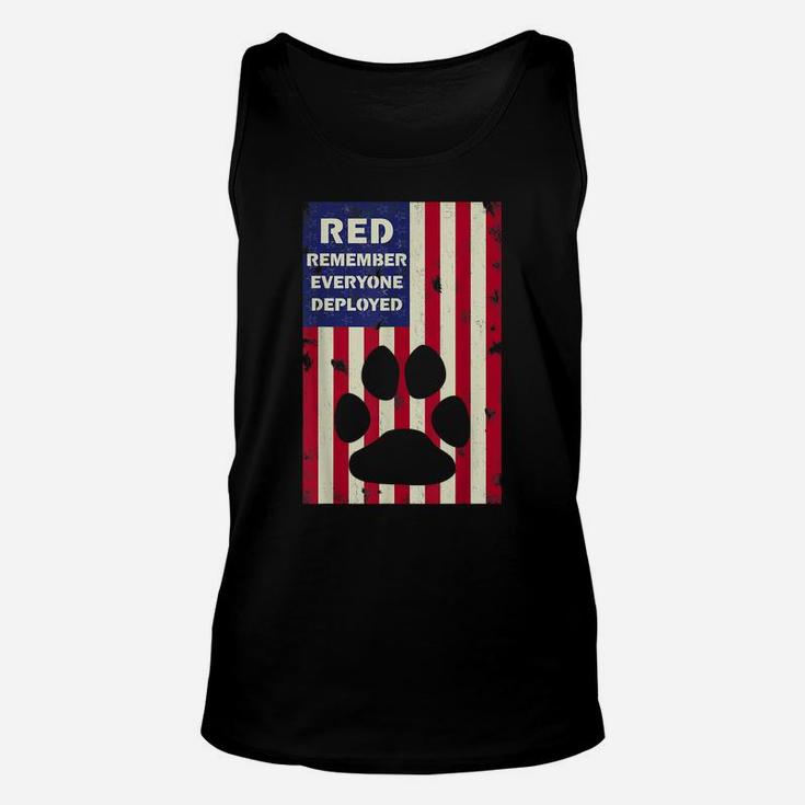 Red Friday Military Service Dogs  Veteran Gift Idea Unisex Tank Top