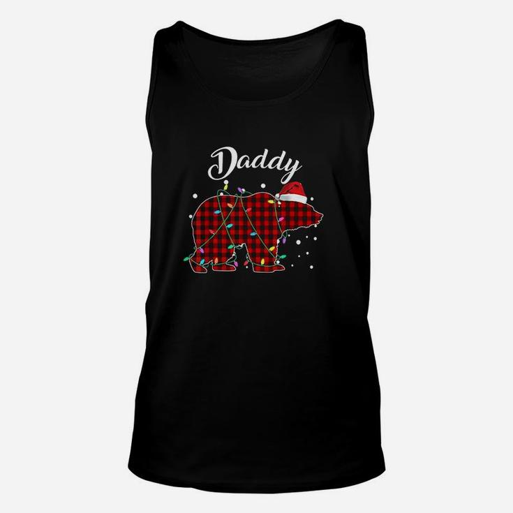 Red Plaid Daddy Bear Matching Buffalo Pajama Unisex Tank Top