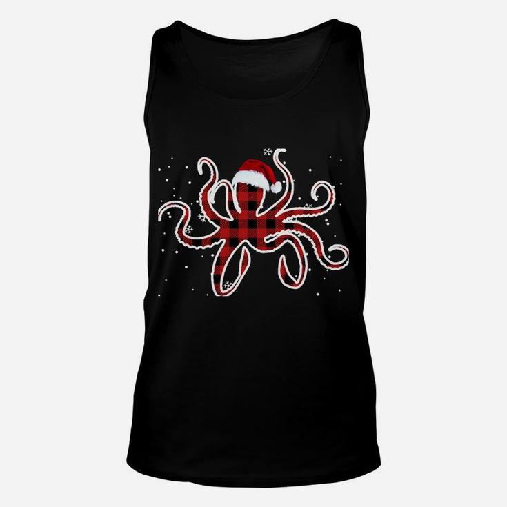 Red Plaid Octopus Pajama Family Buffalo Christmas Sweatshirt Unisex Tank Top