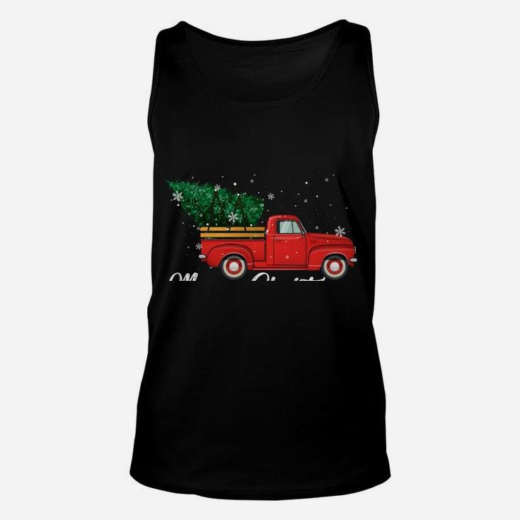 Red Truck Pick Up Christmas Tree Retro Vintage Xmas Gifts Unisex Tank Top