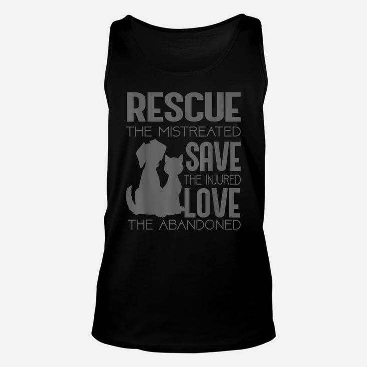 Rescue Save Love Animal Rescue Dog Cat Lovers Cute Gift Unisex Tank Top