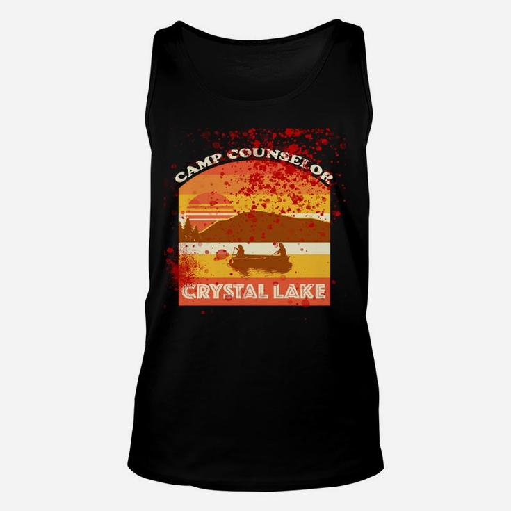 Retro Camp Counselor Crystal Lake With Blood Stains Unisex Tank Top