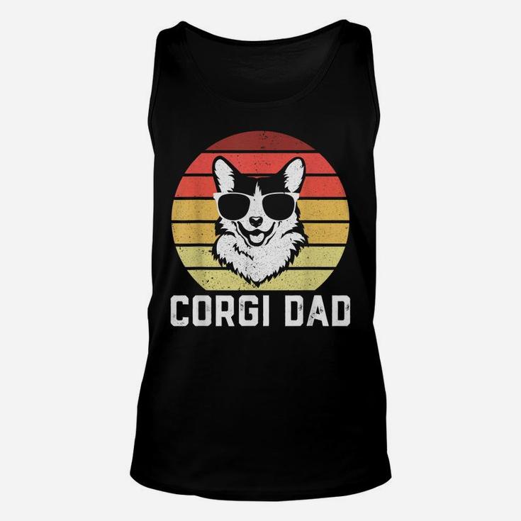 Retro Corgi Dad Shirt Funny Pembroke Welsh Corgi Dog Dad Unisex Tank Top