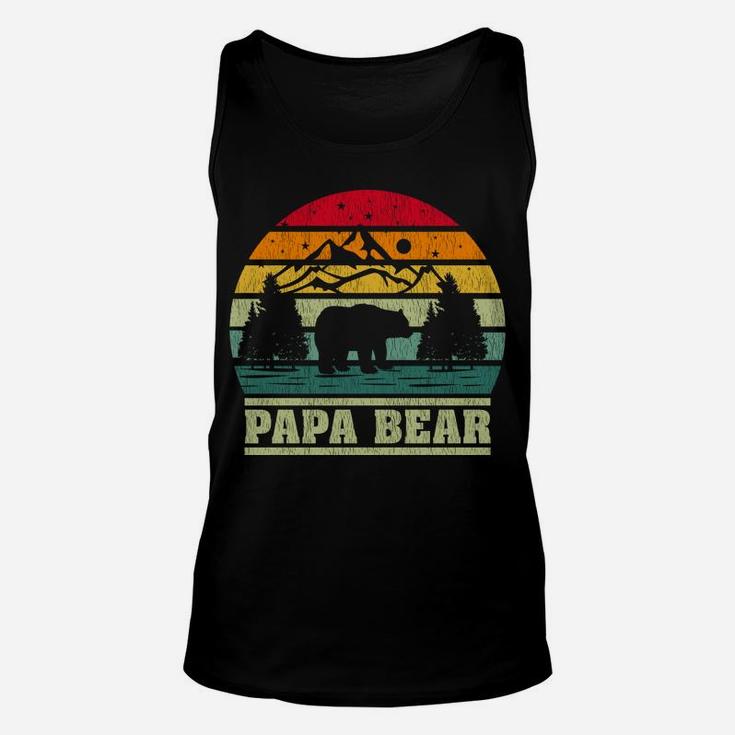 Retro Vintage Camping Lover Papa Bear Camper Unisex Tank Top