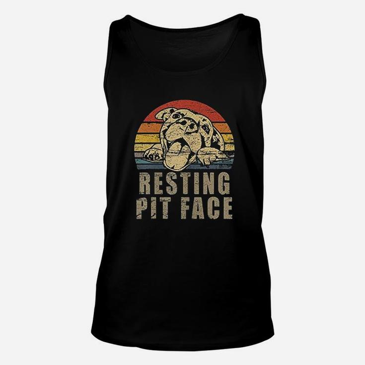 Retro Vintage Resting Pit Face Pitbull Unisex Tank Top