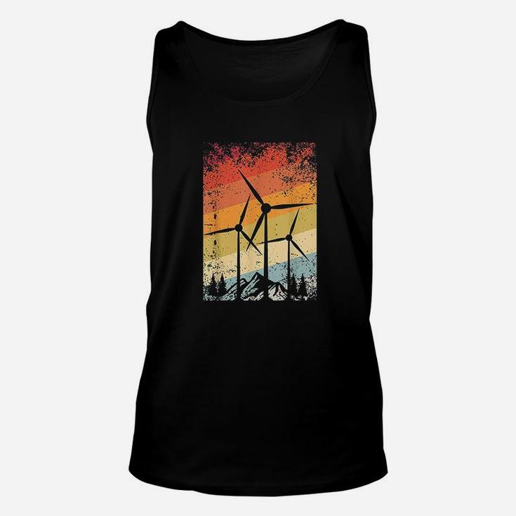 Retro Windmill Wind Energy Farm Turbine Environment Gift Unisex Tank Top