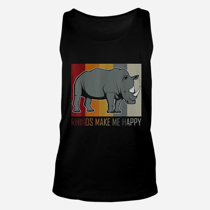 Rhinos Make Me Happy Rhino Unisex Tank Top