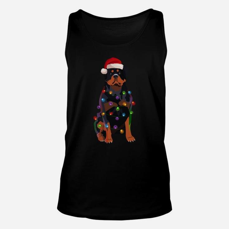 Rottweiler Christmas Lights Xmas Dog Lover Sweatshirt Unisex Tank Top