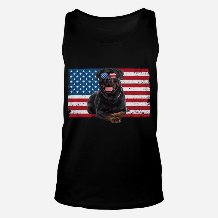 Rottweiler Dad American Flag Dog Lover Owner Rottie Dad Cute Unisex Tank Top