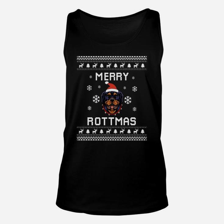 Rottweiler Lover Christmas Ugly Xmas Rottweiler Sweater Gift Sweatshirt Unisex Tank Top