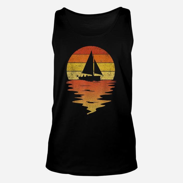 Sailing Shirt Retro Sunset 70S Vintage Sailboat Unisex Tank Top