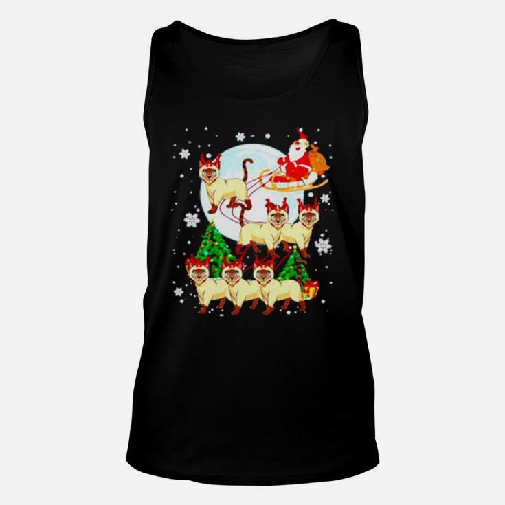 Santa Claus And Cats Unisex Tank Top